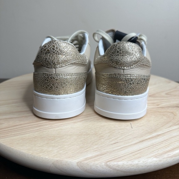 P448 Bali Platform Low Top Leather Lace Up Sneakers Beige Womens Size 38 NEW - Picture 5 of 8